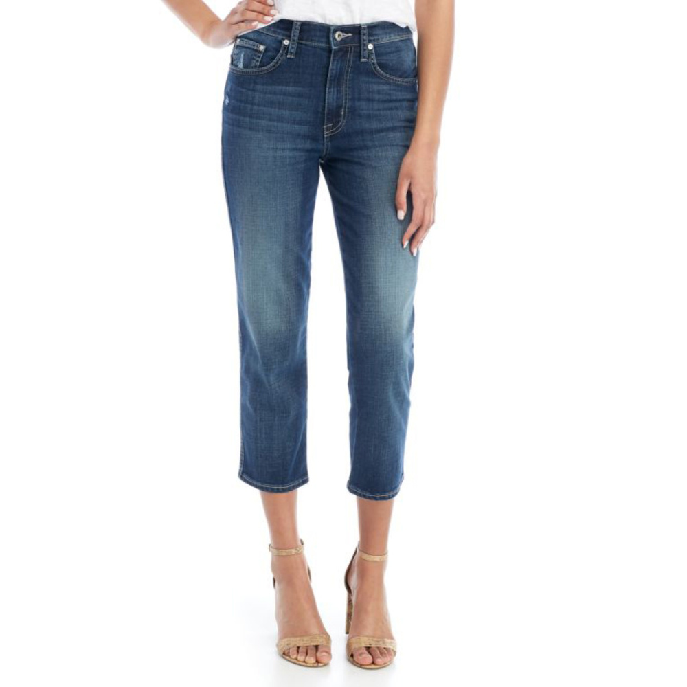 Ella Moss High-Waist Straight Cut Cropped Jeans